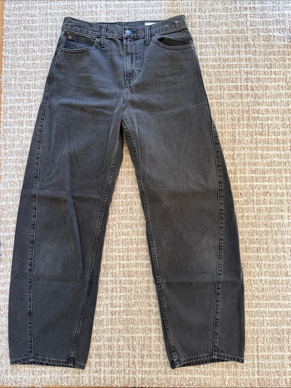 GAP Women's Black High Rise Barrel Ankle Jeans